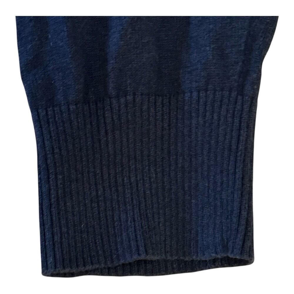 Eddie Bauer Sweater Mens XL Blue Cotton Cashmere Blend V Neck Knit Pullover - Picture 7 of 13